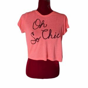 Aeropostale Bethany Mota Hot Pink Oh So Chic Crop Top Size Small